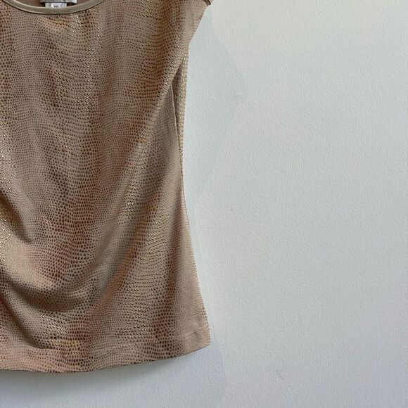 Vintage Cache Y2K Tan/Gold Perforated Tank - XS - Picture 3 of 4